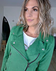 Perfecto vert en suédine