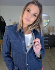 Veste originale en jean bleu brut