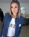 Veste originale en jean bleu brut