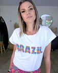T-shirt blanc Brazil