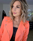 Perfecto orange fluo en suédine - 𝐌𝐚𝐫𝐢𝐧𝐚𝟒𝟒𝐟𝐚𝐦𝐢𝐥𝐲