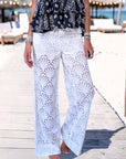Pantalon blanc broderie anglaise