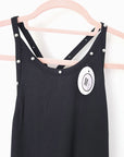 Robe longue noire cloutée