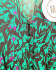 Robe Verte à imprimé noir
