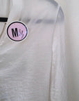 Veste blanche à imprimé japonais au dos