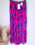 Jupe longue rose fuchsia et bleu roi