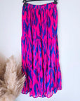 Jupe longue rose fuchsia et bleu roi