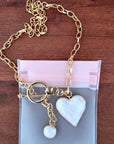 Collier breloque cœur en acier inoxydable