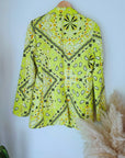 Veste vert jaune à imprimé bandana