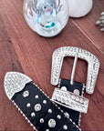 Ceinture noire ร clous en strass rock - ๐๐๐ซ๐ข๐ง๐๐๐๐๐๐ฆ๐ข๐ฅ๐ฒ