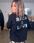 Pull noir à inscriptions au dos - 𝐌𝐚𝐫𝐢𝐧𝐚𝟒𝟒𝐟𝐚𝐦𝐢𝐥𝐲