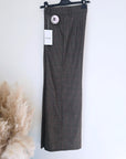 Pantalon palazzo marron à imprimé à carreaux