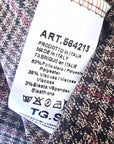 Pantalon palazzo marron à imprimé à carreaux