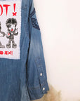 Chemise bleue en jean fine en coton