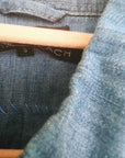 Chemise bleue en jean fine en coton