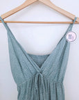 Robe longue vert d'eau à imprimé