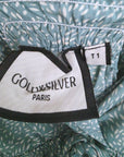 Robe longue vert d'eau à imprimé