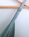 Robe longue vert d'eau à imprimé