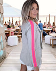 Veste en lin à bandes fluo