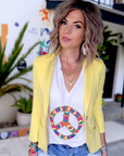 Tee-shirt perles peace love