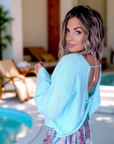 Pull glamour vert menthe