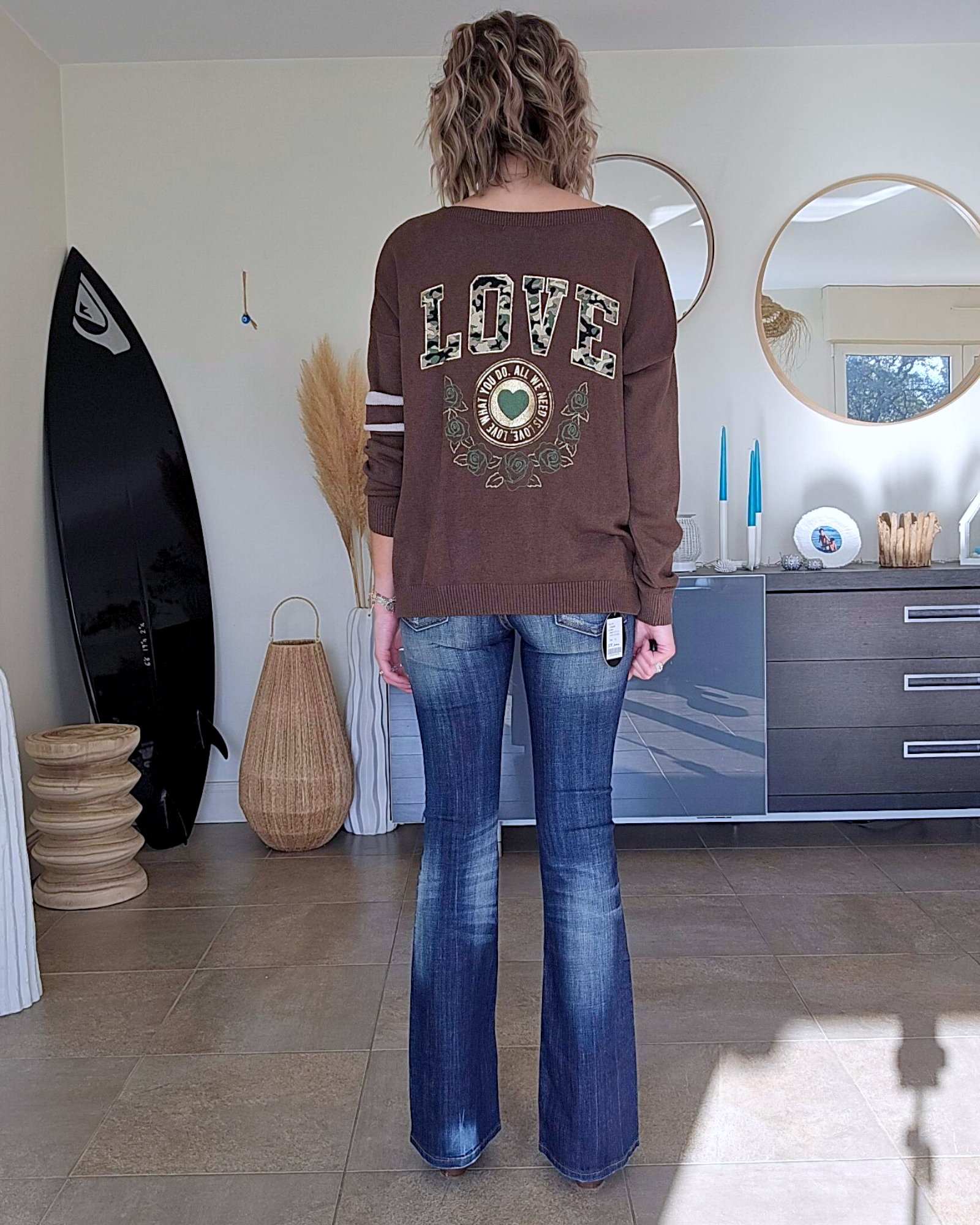 Cardigan love militaire