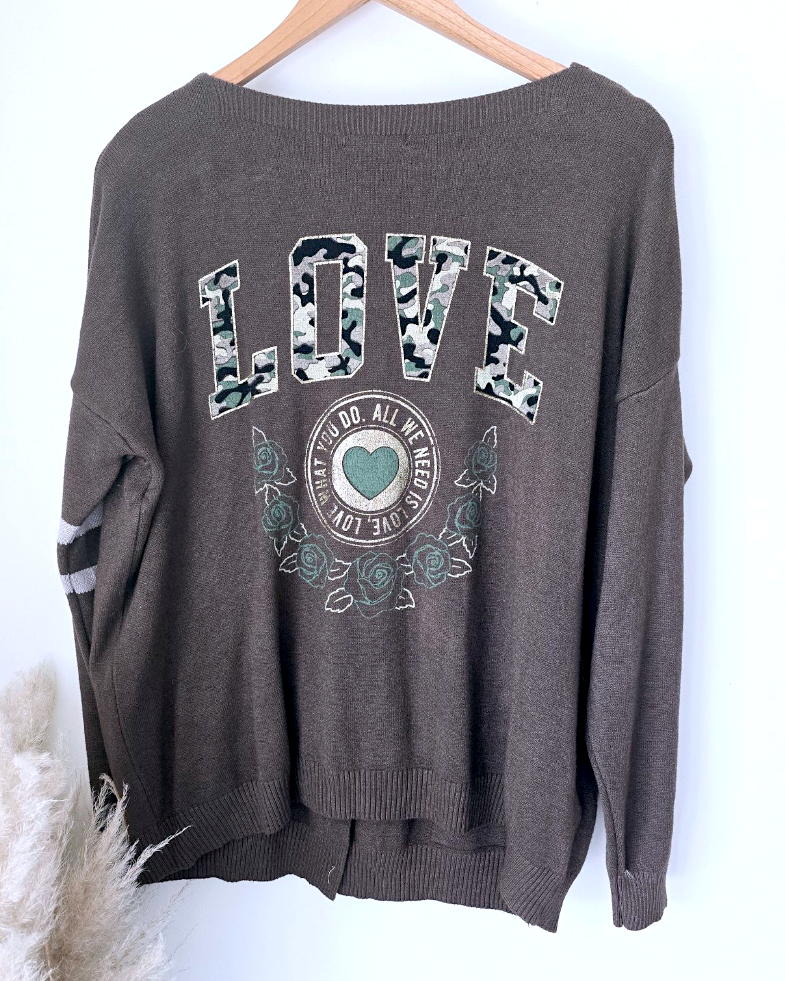 Cardigan love militaire