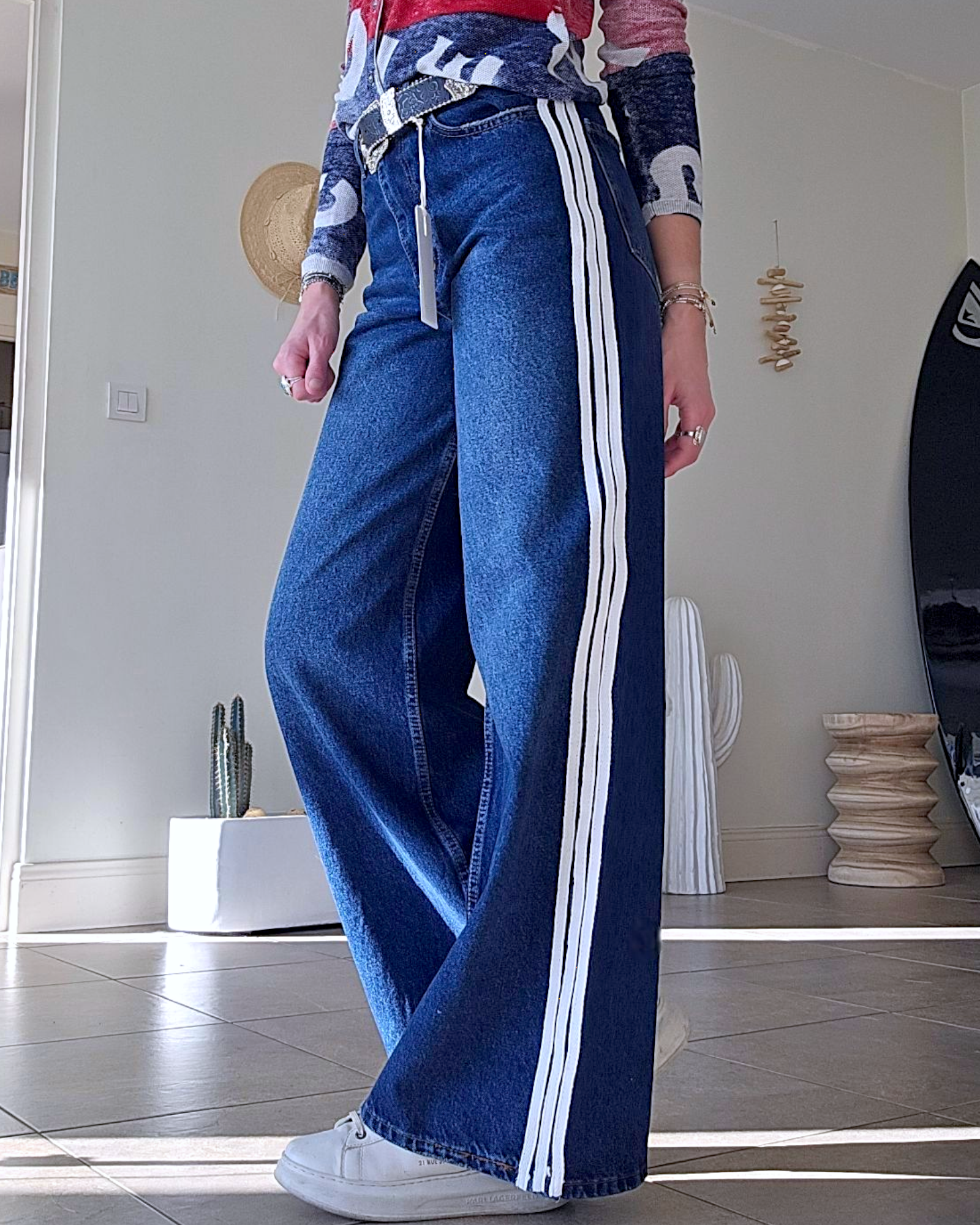🔥Jean large à bandes