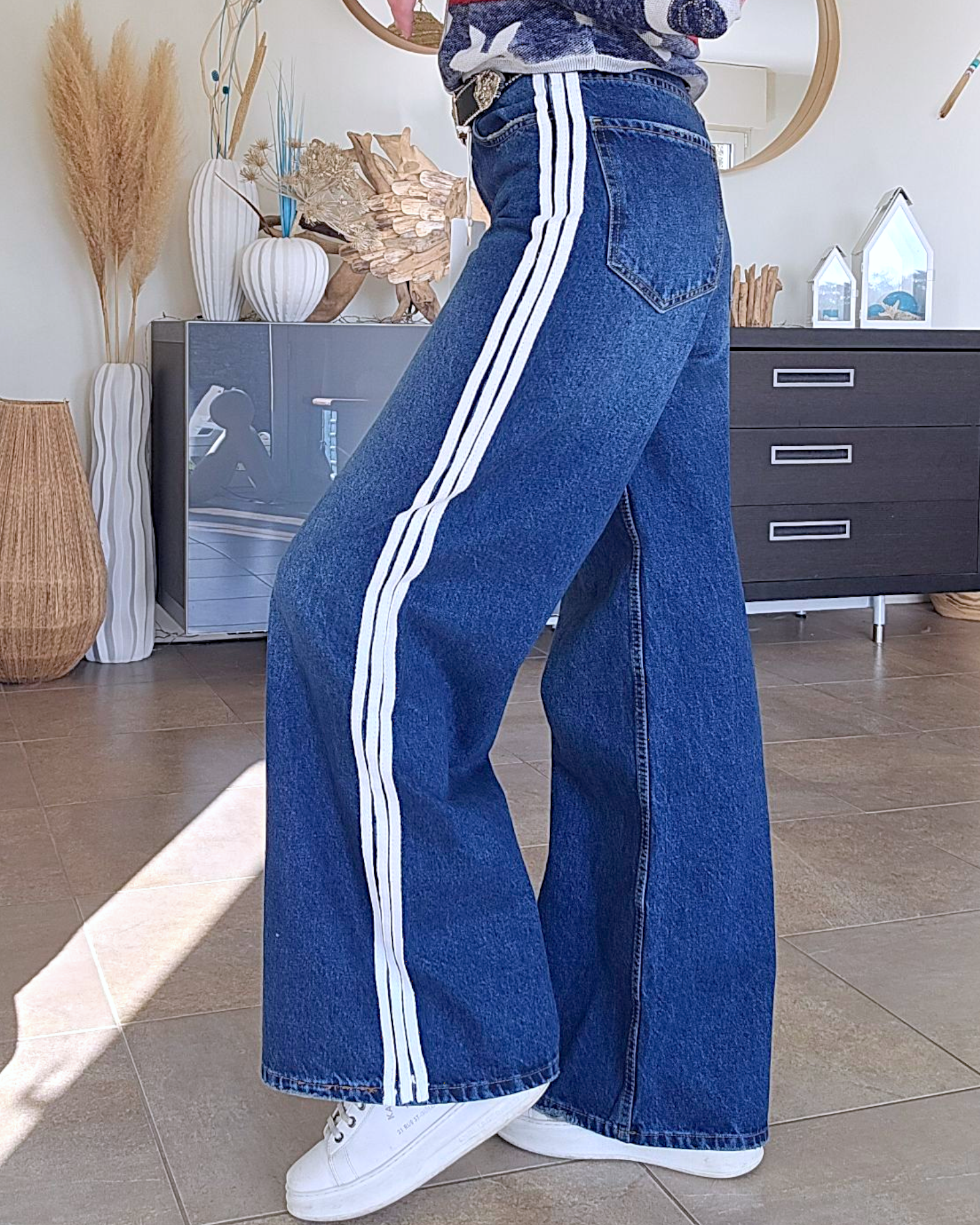 🔥Jean large à bandes