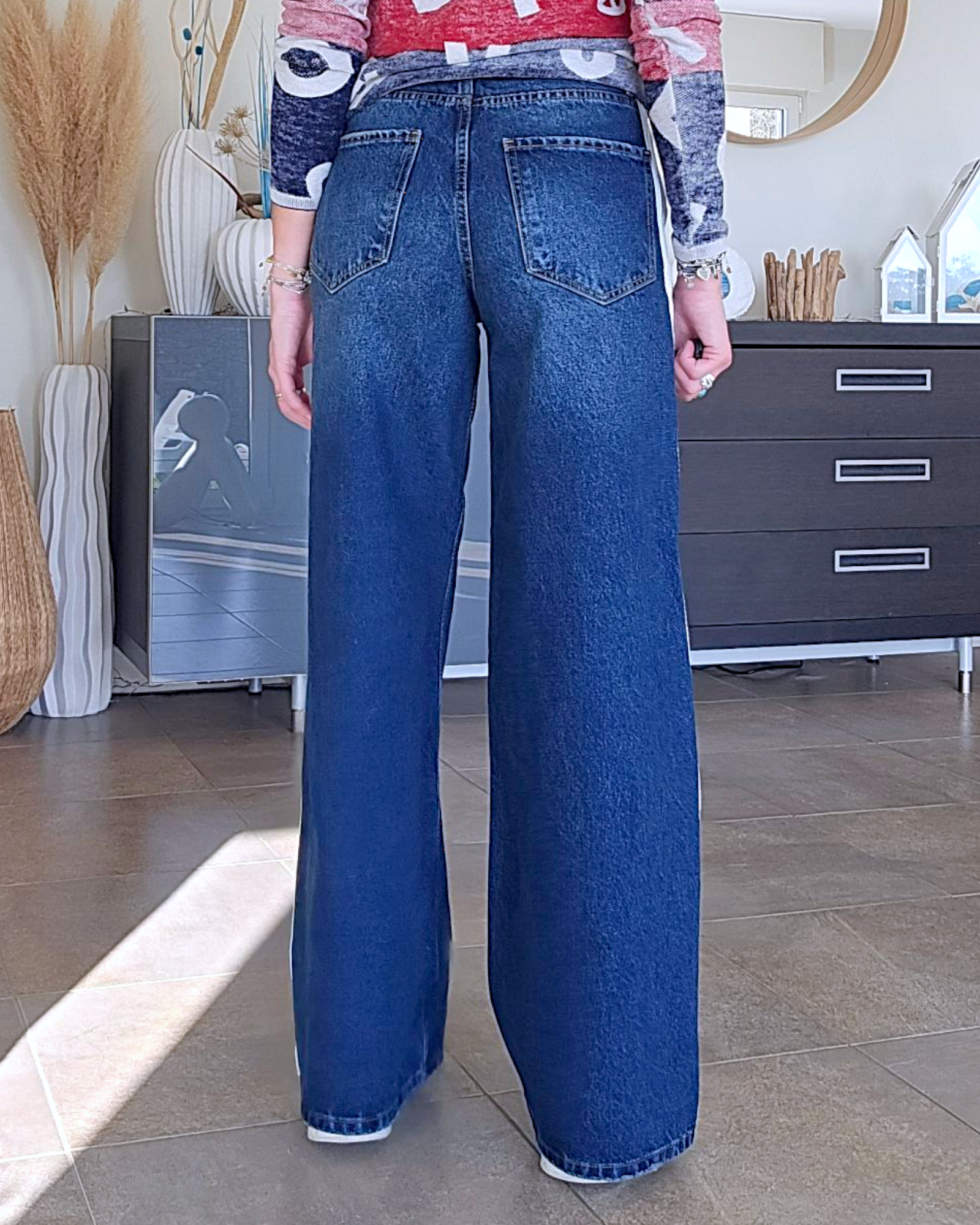 🔥Jean large à bandes