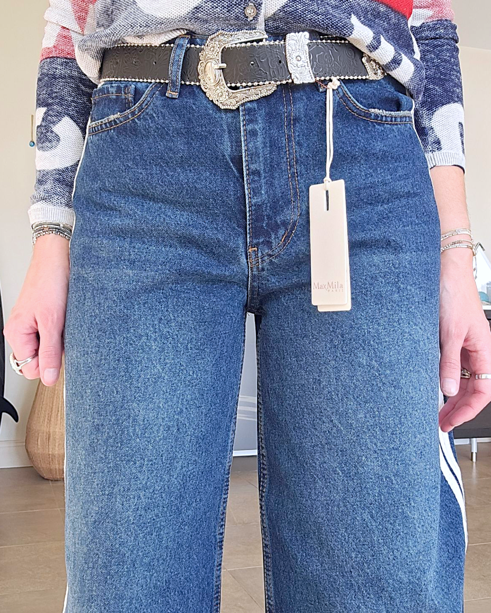 🔥Jean large à bandes