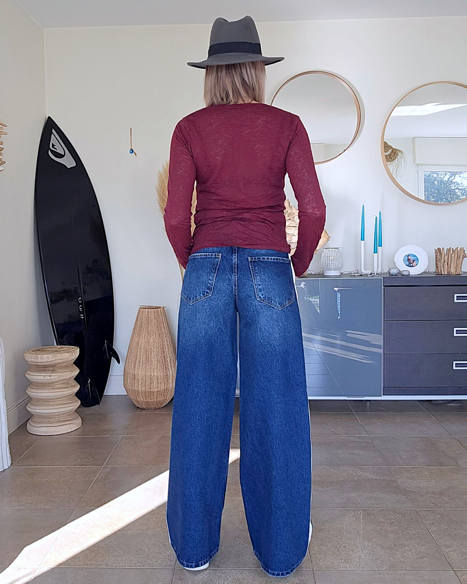 🔥Jean large à bandes