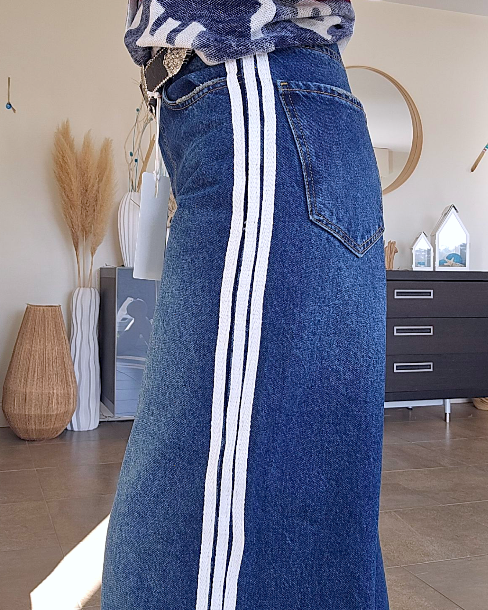 🔥Jean large à bandes