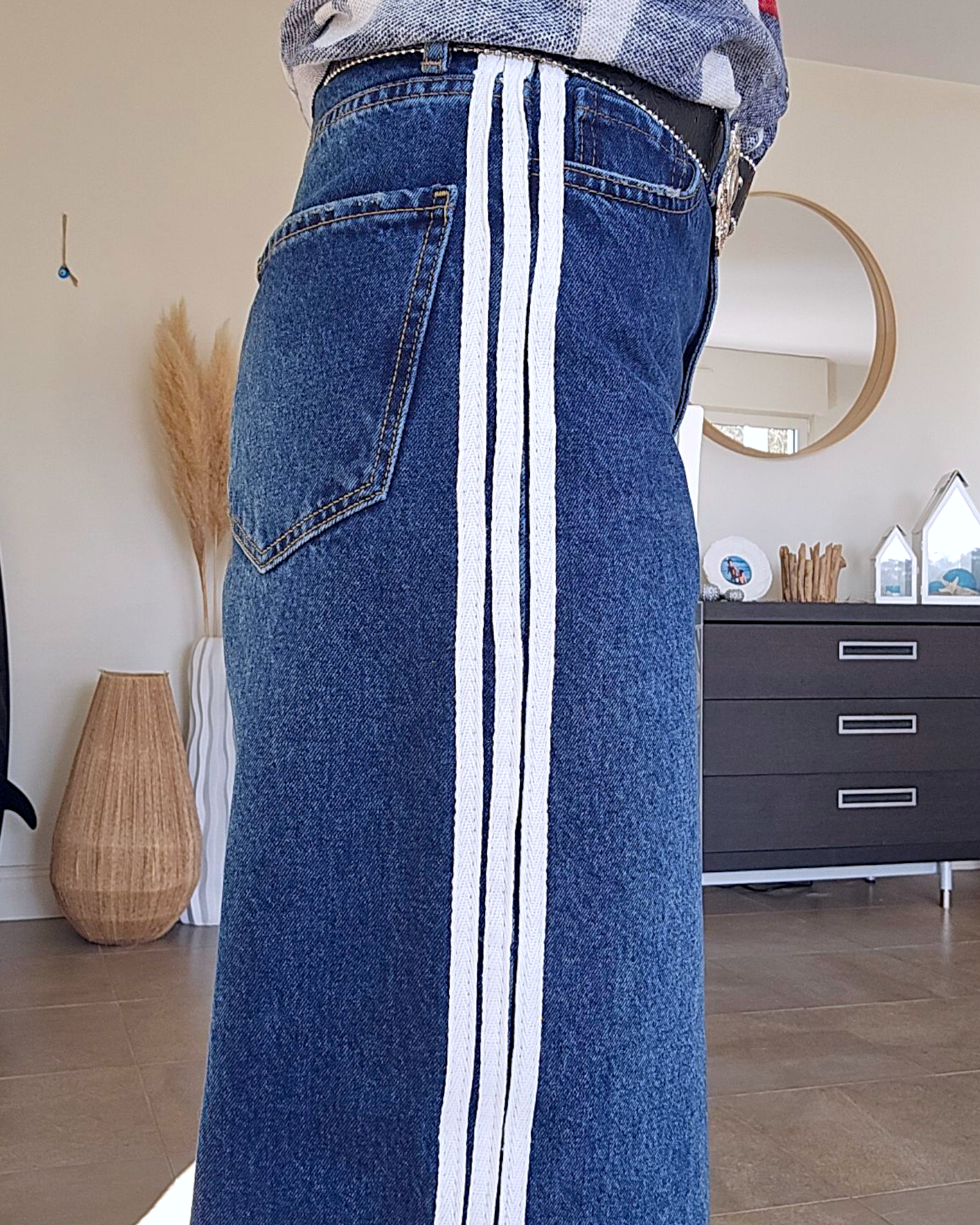 🔥Jean large à bandes