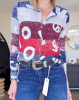 Cardigan + écharpe tags