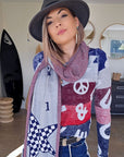 Cardigan + écharpe tags