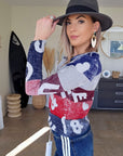 Cardigan + écharpe tags