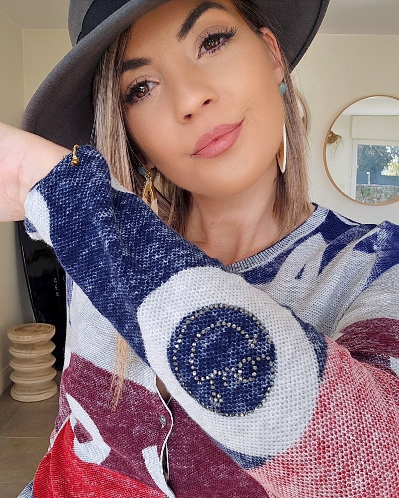 Cardigan + écharpe tags