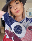 Cardigan + écharpe tags