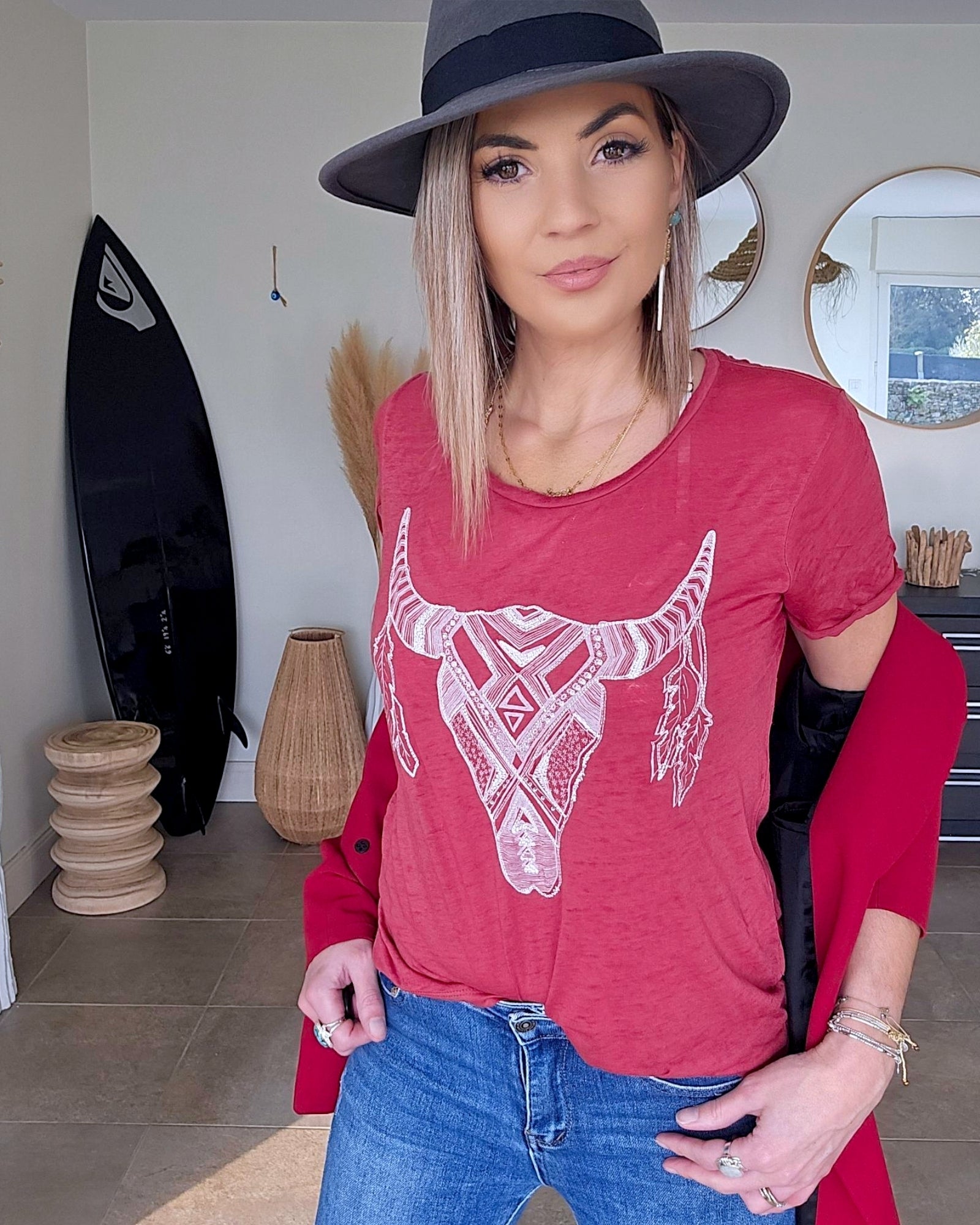 Tee-shirt buffle à strass