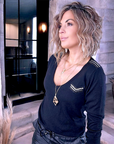 Pull black militaire