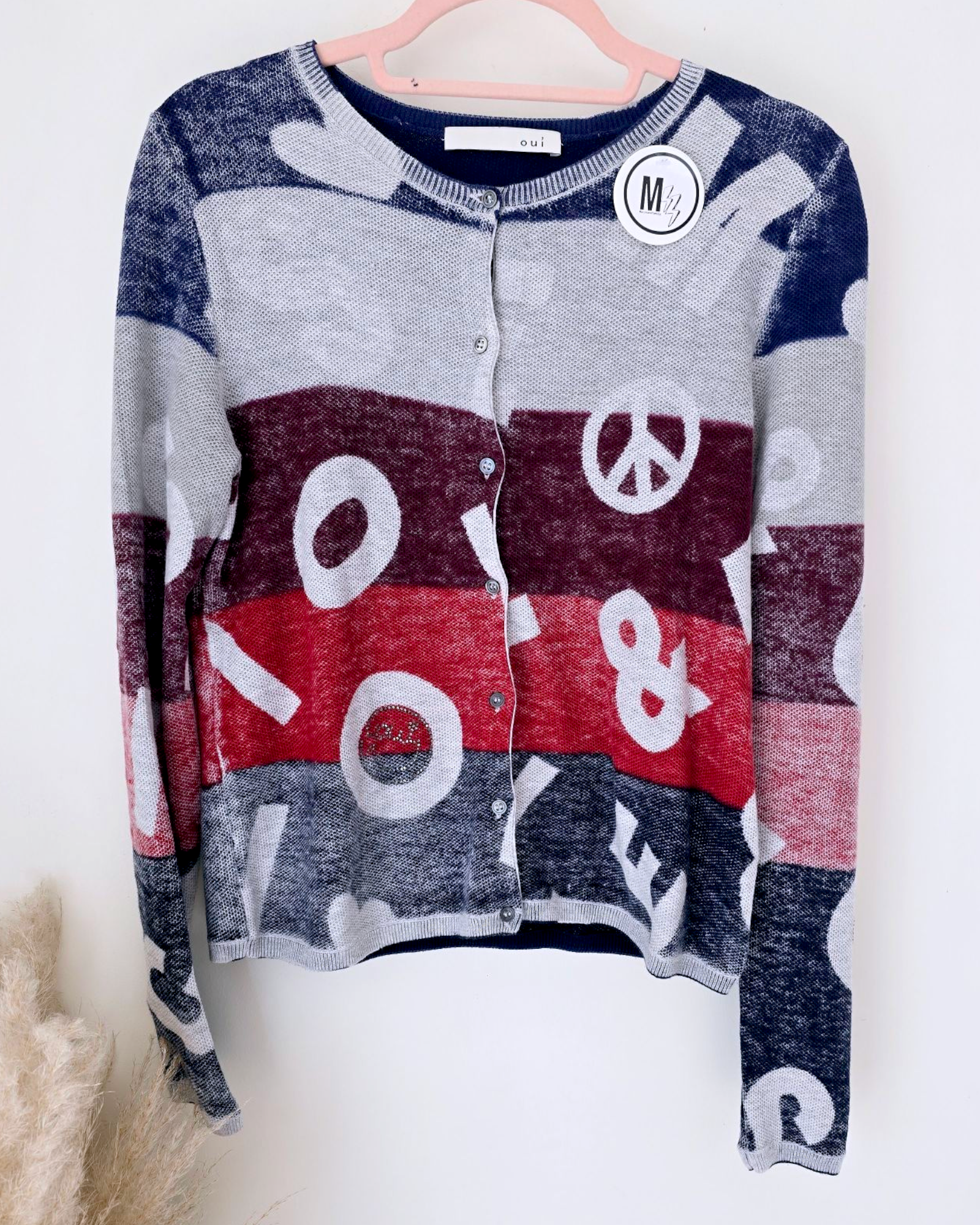 Cardigan + écharpe tags