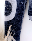 Cardigan + écharpe tags