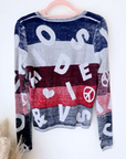 Cardigan + écharpe tags