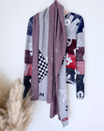 Cardigan + écharpe tags