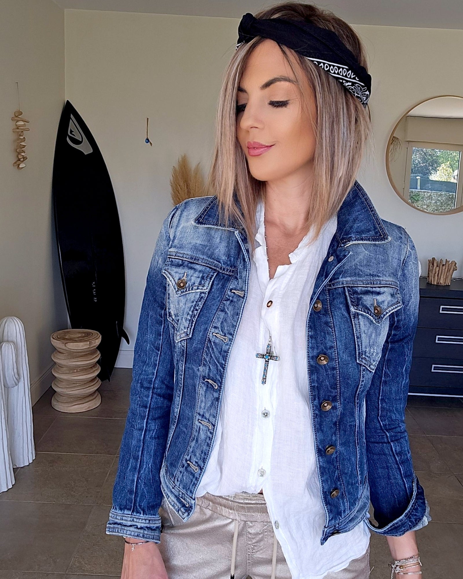 Veste delavé en denim