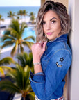 Chemise denim écussons
