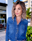Chemise denim écussons
