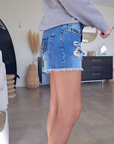 Short en denim bleu