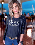 Veste cuir + T-shirt